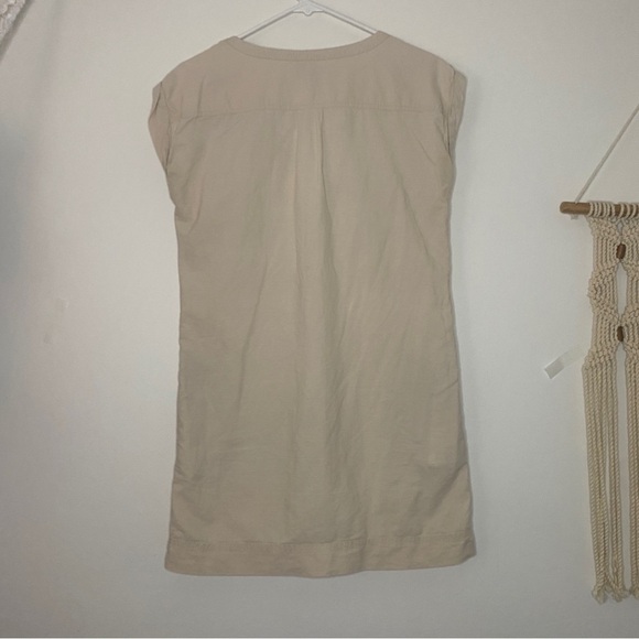 Mango Cargo Boho Chic Short Sleeve Shirt Dress Button-Up Front with Pockets XXS - Picture 7 of 8